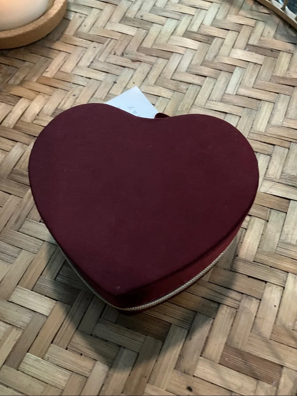 a new day Heart Shaped Jewelry Box Burgundy NWT